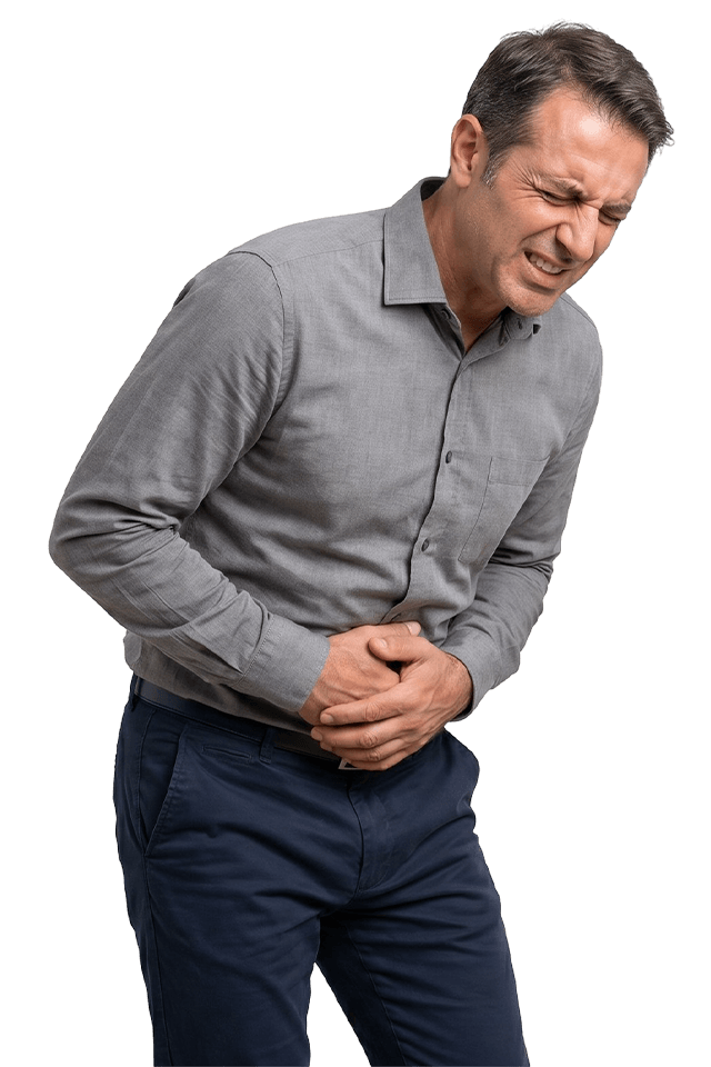 Uomo con disagio - problema prostata